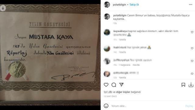 Oyuncu Binnur Kaya'nın babası hayatını kaybetti Oyuncu Binnur Kaya'nın babası hayatını kaybetti