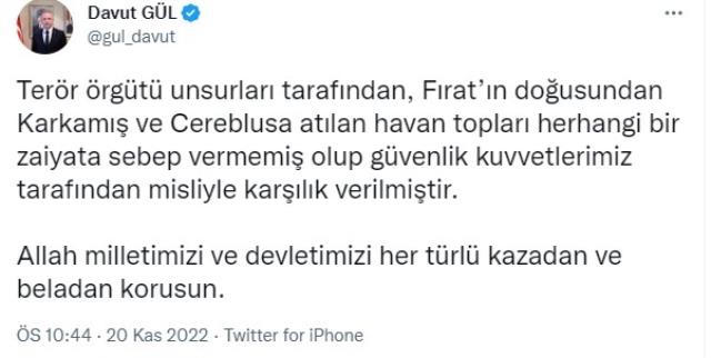 Gaziantep'in Karkamış ilçesine PKK'lı teröristler 4 roket attı Gaziantep'in Karkamış ilçesine PKK'lı teröristler 4 roket attı