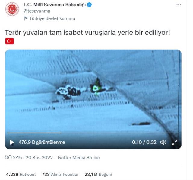 Operasyondan ilk görüntüler! Terör örgütü hedefleri böyle vuruldu Operasyondan ilk görüntüler! Terör örgütü hedefleri böyle vuruldu