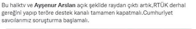 Halk TV'de Ayşenur Arslan'dan tepki çeken ifadeler: Harekat olmasaydı Karkamış'a roket düşmezdi Halk TV'de Ayşenur Arslan'dan tepki çeken ifadeler: Harekat olmasaydı Karkamış'a roket düşmezdi