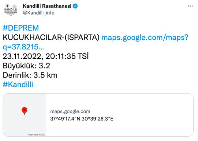 Isparta'da kaç şiddetinde deprem oldu? Isparta deprem şiddeti ne? Isparta kaç büyüklüğünde deprem oldu?