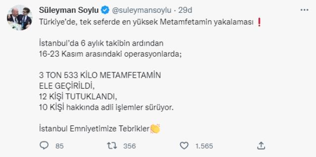 Bu bir rekor! İstanbul'daki operasyonda 3 ton 533 kilogram metamfetamin ele geçirildi