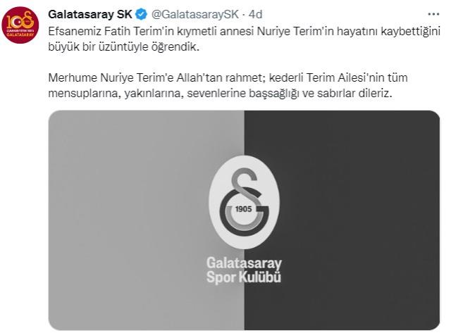 Fatih Terim'in annesi Nuriye Terim, 91 yaşında hayatını kaybetti