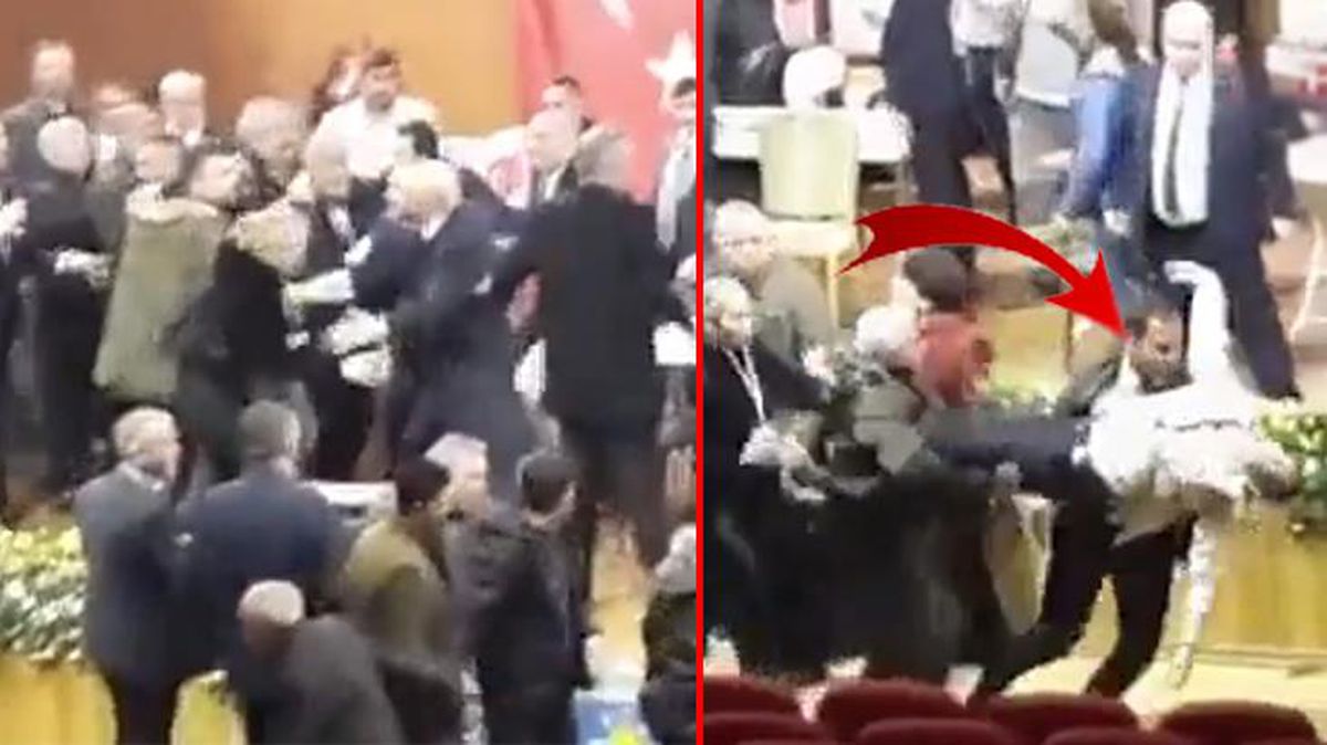 İYİ Parti kongresi ringe döndü! Dayaktan bayılan üyeyi kucaklayarak hastaneye yetiştirdiler