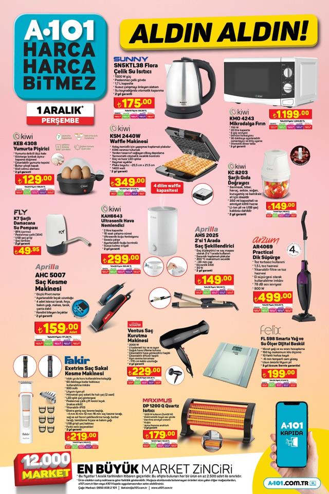 A101 aktüel katalog 1 Aralık 2022 Perşembe indirimli ürünler