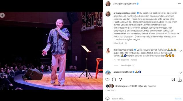 Akciğerindeki kitle nedeniyle ameliyat olan Armağan Çağlayan'dan ilk paylaşım: Kitle kanser çıktı ama doktorlar ilk evrede yakaladı Akciğerindeki kitle nedeniyle ameliyat olan Armağan Çağlayan'dan ilk paylaşım: Kitle kanser çıktı ama doktorlar ilk evrede yakaladı