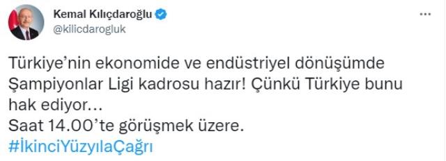 Kılıçdaroğlu'ndan merakla beklenen konuşması öncesi bomba paylaşım: Şampiyonlar Ligi kadrosu hazır
