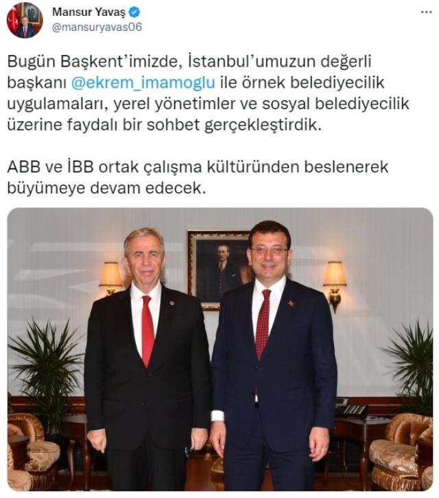 İmamoğlu ve Yavaş'tan 'Aralarında sorun var' dedikodularını bitiren paylaşım