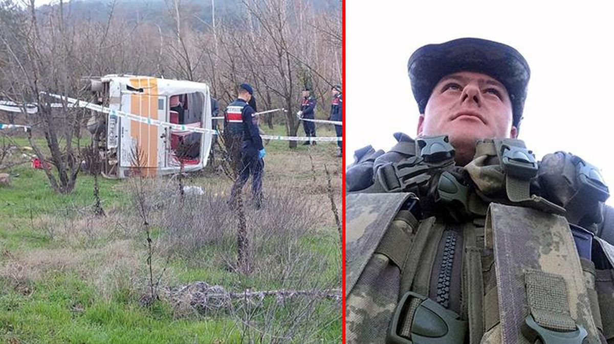 İşçileri taşıyan minibüs tarlaya uçtu: Uzman erbaş hayatını kaybetti, 9 kişi yaralandı
