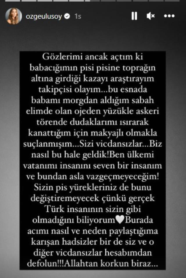 Babasının cenazesine makyajlı gittiği söylenen Özge Ulusoy, eleştirilere ateş püskürdü