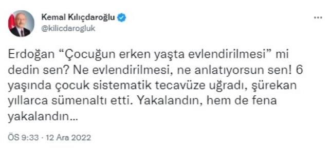 Kılıçdaroğlu'ndan Cumhurbaşkanı Erdoğan'ın 6 yaşındaki çocuğa istismarla ilgili sözlerine jet tepki: Yakalandın, hem de fena yakalandın