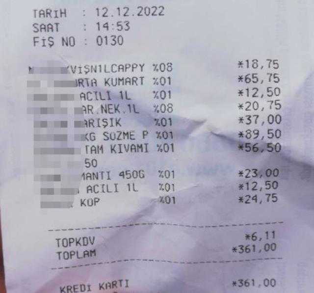 Raftan peynir alan vatandaş parasını ödeyip dışarı çıktı, kapı önünde fişe bakınca kalakaldı Raftan peynir alan vatandaş parasını ödeyip dışarı çıktı, kapı önünde fişe bakınca kalakaldı