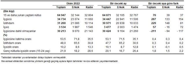 Son dakika! Türkiye'deki işsiz sayısı ekim döneminde 57 bin kişi artarak 3 milyon 534 bin oldu