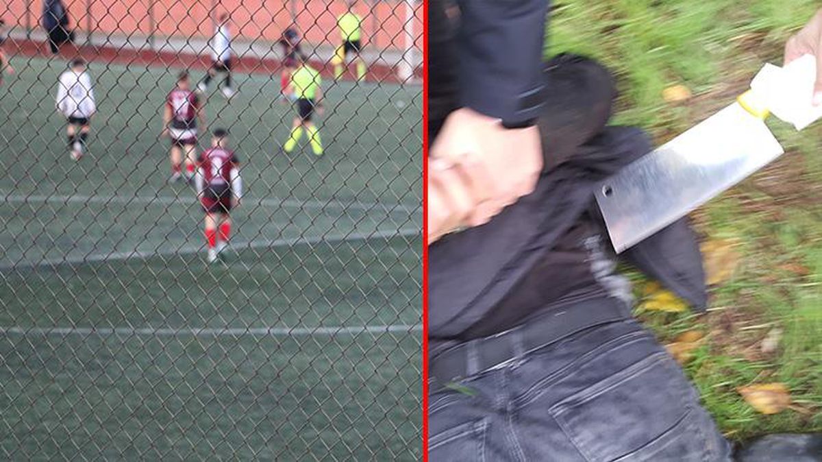 Taraftarlar maça satır ve bıçaklarla geldiler! Bitiş düdüğüyle ortalık savaş alanına döndü