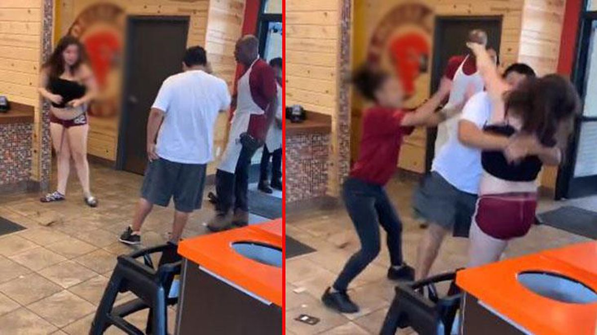 Ünlü tavukçuda kadınlar arasında kavga! Bir anda kendilerini kaybettiler