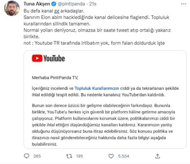 Pintipanda'nın kapanan YouTube kanalı tekrardan açıldı
