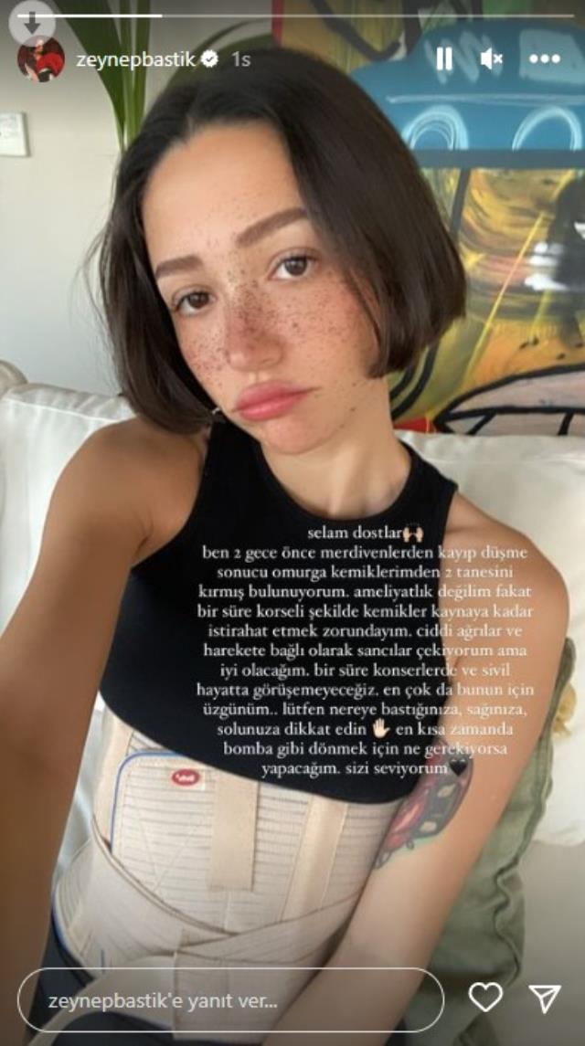 Merdivenlerden düşerek kaburga kemikleri kırılan Zeynep Bastık, konserlere ara veriyor