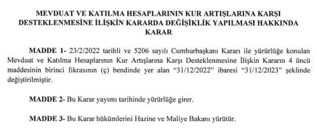 Resmi Gazete'de yayınlandı! Kur korumalı mevduatta yeni uygulama yürürlükte