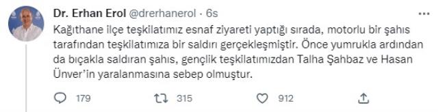 DEVA Partililere esnaf ziyaretinde bıçaklı saldırı: Motosikletle gelip 2 kişiyi yaraladı DEVA Partililere esnaf ziyaretinde bıçaklı saldırı: Motosikletle gelip 2 kişiyi yaraladı
