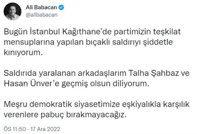 DEVA Partililere esnaf ziyaretinde bıçaklı saldırı: Motosikletle gelip 2 kişiyi yaraladı DEVA Partililere esnaf ziyaretinde bıçaklı saldırı: Motosikletle gelip 2 kişiyi yaraladı