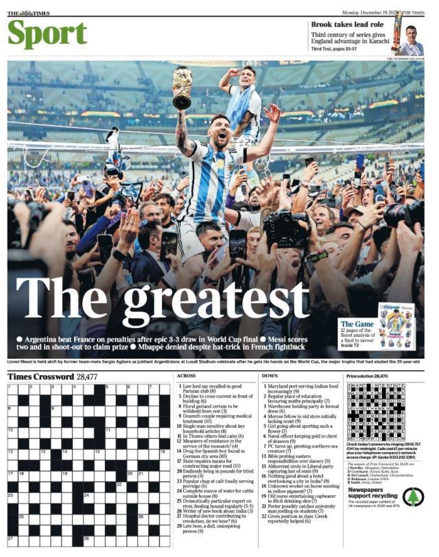 Arjantin'in tarihi şampiyonluğu dünya basınında! Manşetlerin hepsi sanat eseri gibi Arjantin'in tarihi şampiyonluğu dünya basınında! Manşetlerin hepsi sanat eseri gibi