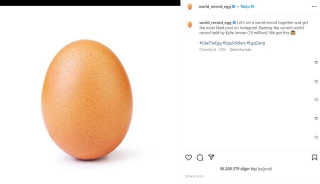 İnstagram'da yumurta fotoğrafı kaç beğenisi var? İnstagram yumurta fotoğrafı hangi hesapta, kullanıcı adı ne?