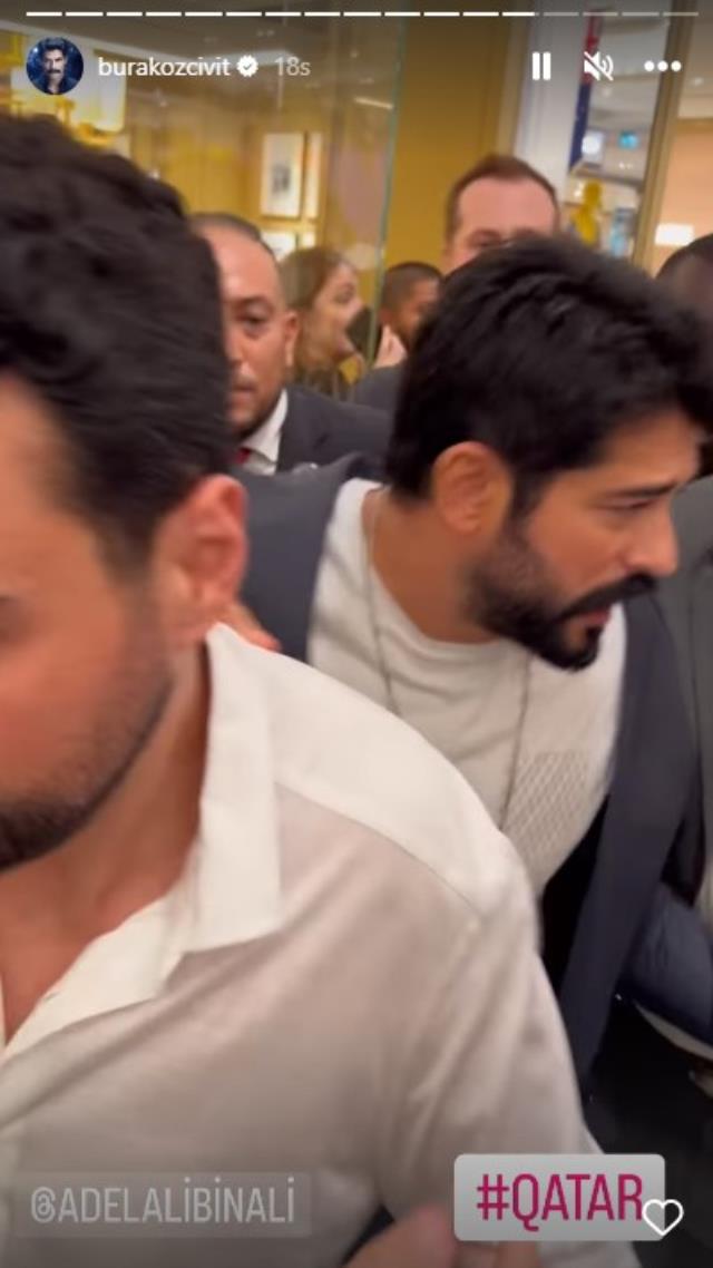 Katar'da Burak Özçivit izdihamı! Hayranlarının arasından korumalar eşliğinde geçebildi