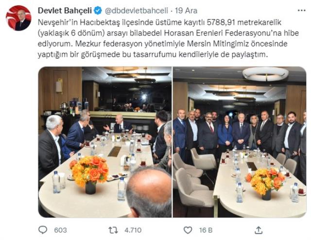 Bahçeli'nin bağışladığı 6 dönümlük arsanın değeri dudak uçuklattı