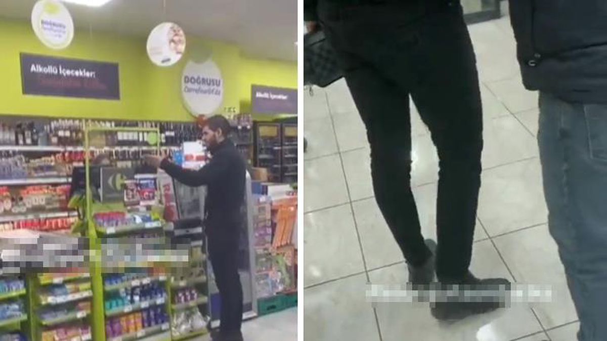 Fas uyruklu şahıs, kasada çalışan kadınla yaşadığı diyalog sonrası marketten kovuldu