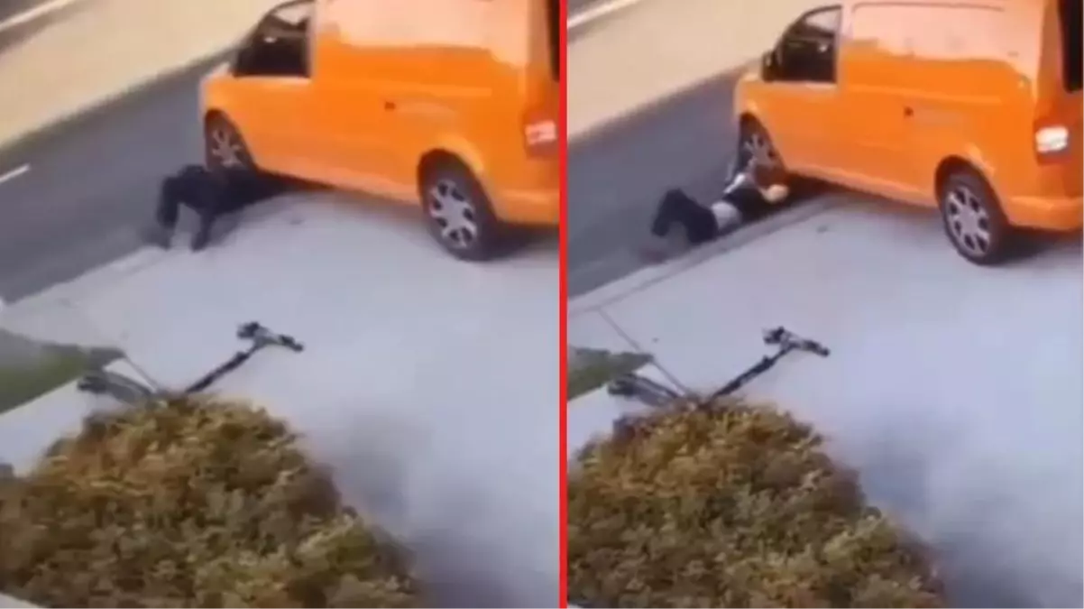 Görüntüyü izleyen herkesin içi gitti! Saniyeler içinde 2 kez ezilen scooter sürücüsünün burnu bile kanamadı