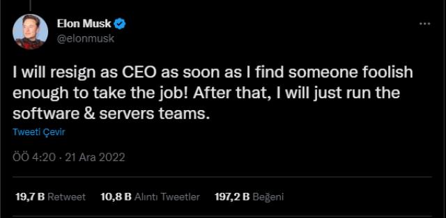 'Twitter CEO'luğundan ayrılmalı mıyım?' anketi yaptıran Elon Musk sonuçlarının ardından ilk defa konuştu! Kararı şaşırtacak