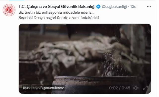 Asgari ücret açıklamasından önce Çalışma Bakanlığı'ndan dikkat çeken video Asgari ücret açıklamasından önce Çalışma Bakanlığı'ndan dikkat çeken video