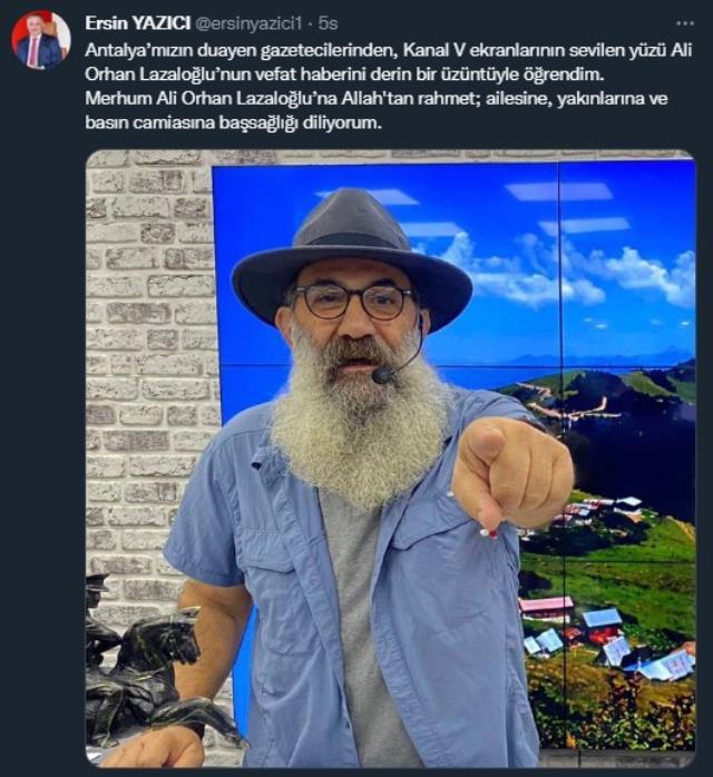 Antalyalıları üzen haber! Gazeteci Ali Orhan Lazaloğlu vefat etti Antalyalıları üzen haber! Gazeteci Ali Orhan Lazaloğlu vefat etti