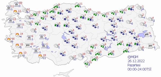 Meteoroloji'den 28 şehre kar uyarısı