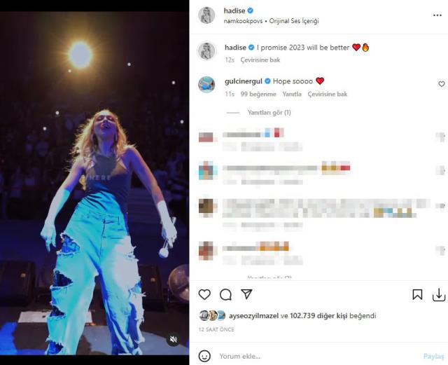 2022'ye veda paylaşımı yapan Hadise'nin cüretkar pozları dikkat çekti