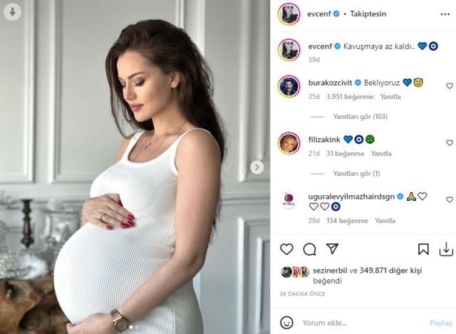 7,5 aylık hamile Fahriye Evcen, karnı burnunda pozlarını paylaştı