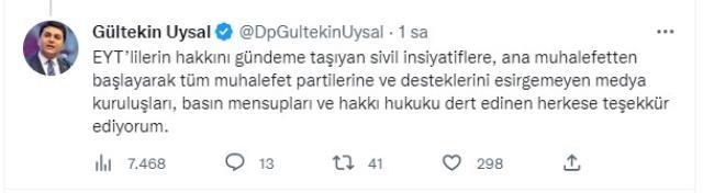 EYT düzenlemesine iş dünyası ve siyasetçiler ne dedi? İşte gelen yorumlar EYT düzenlemesine iş dünyası ve siyasetçiler ne dedi? İşte gelen yorumlar