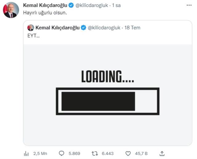 Kemal Kılıçdaroğlu'ndan 'Eyt' Açıklaması: 'Hayırlı Uğurlu Olsun'