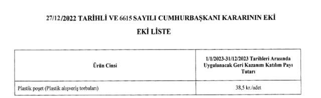 Poşete market 38,5, vatandaş 25 kuruş ödeyecek