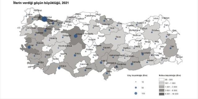 Türkiye göç haritası: En çok göç alan ve göç veren iller neresi 2022? TÜİK en çok göç alan büyük şehirler hangileri?
