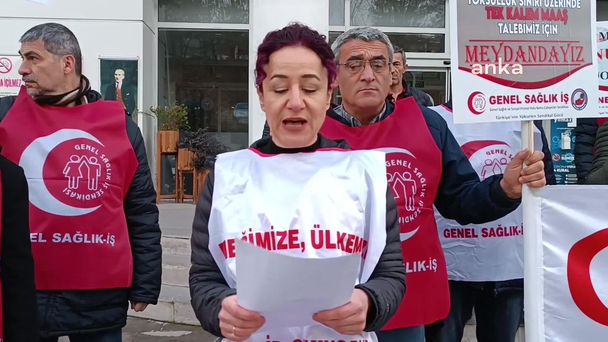 Genel Sağlık-İş Sendikası Üyeleri, 'Sendikalara Yüzde 2 Barajı'nı Karabük'te Protesto Etti