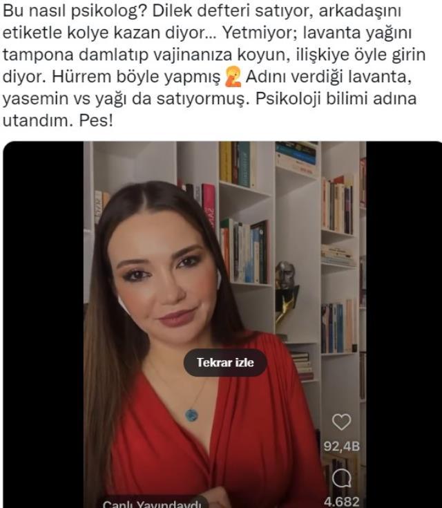 Hürrem'i örnek göstererek 'Pamuğa bu yağı damlatıp cinsel organınıza koyun' dedi! Tepkiler çığ gibi Hürrem'i örnek göstererek 'Pamuğa bu yağı damlatıp cinsel organınıza koyun' dedi! Tepkiler çığ gibi