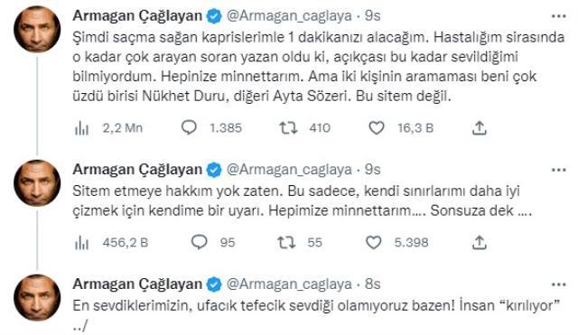 Kanserle savaşan Armağan Çağlayan, kendisini aramayan Nükhet Duru ve Ayta Sözeri'ye sitem etti