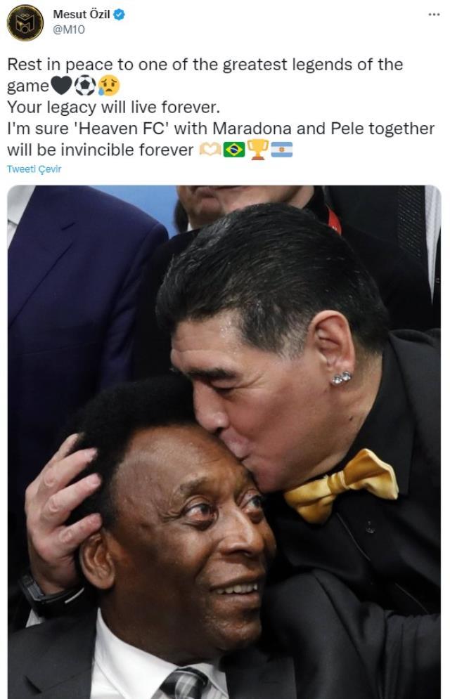 Mesut Özil'in Pele paylaşımında cennet ile ilgili yaptığı benzetmeye tepki yağdı