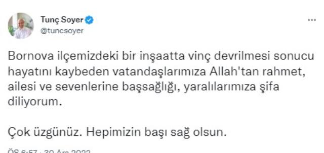 Son Dakika: İzmir Bornova'da inşaat vinci devrildi: 5 ölü, 2 yaralı