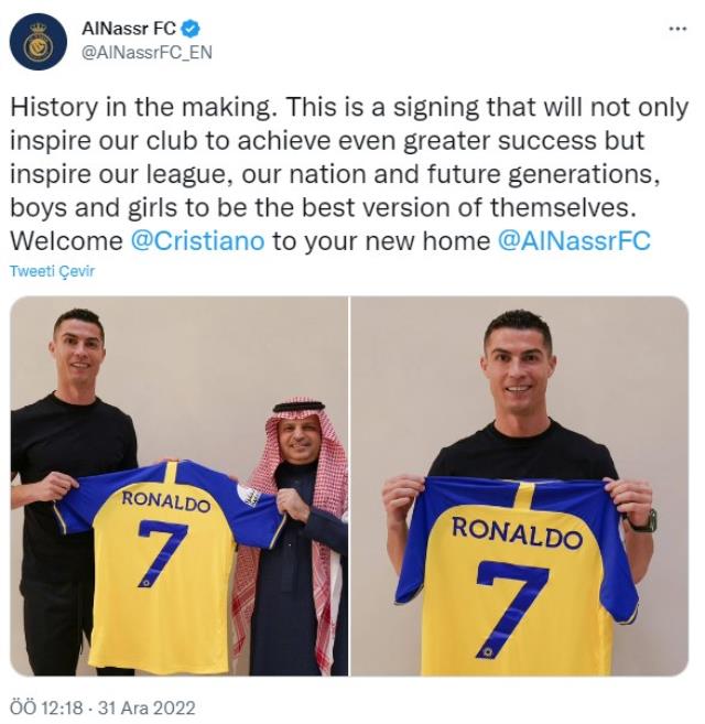 İşte Al Nassr'a transfer olan Cristiano Ronaldo'dan ilk açıklama