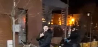 Yeni yılın en ilginç görüntüsü Bayburt'tan: Sıpalarla cadde turu cep telefonu kamerasında