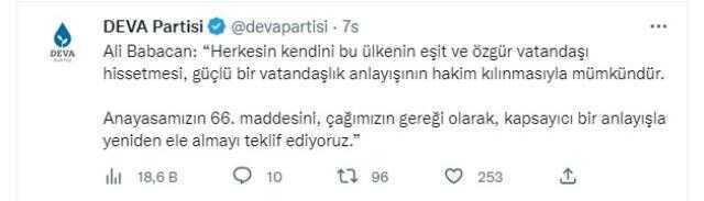 Babacan'dan polemik yaratacak çıkış: Anayasadaki Türk ifadesi yeniden ele alınmalı Babacan'dan polemik yaratacak çıkış: Anayasadaki Türk ifadesi yeniden ele alınmalı