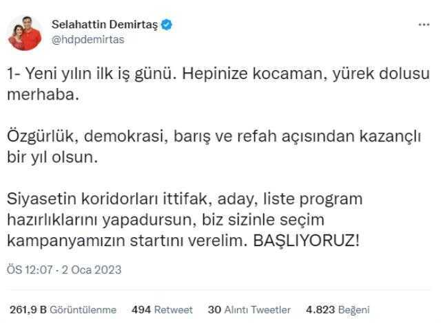 Selahattin Demirtaş: Seçim kampanyamızın startını verelim, başlıyoruz