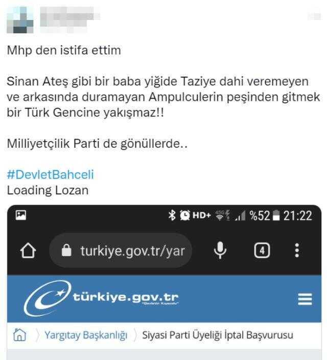 Sinan Ateş'in ölümüne tepkisiz kalan MHP'de istifa rüzgarı hız kesmiyor Sinan Ateş'in ölümüne tepkisiz kalan MHP'de istifa rüzgarı hız kesmiyor